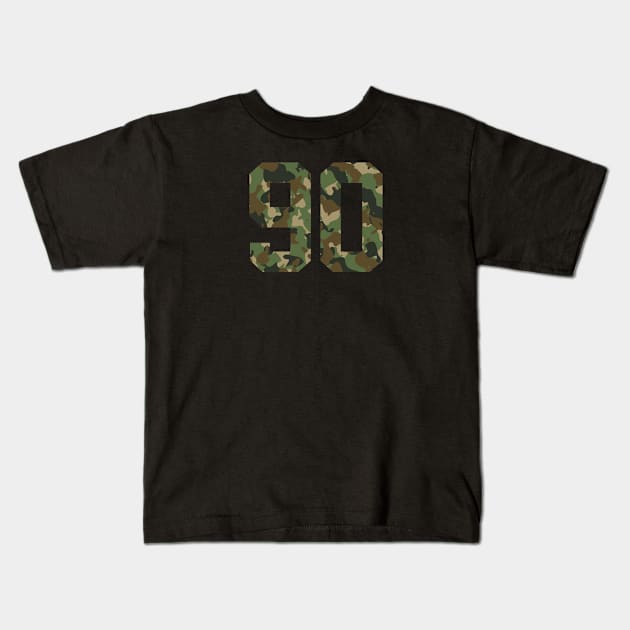 Camouflage number 90 Kids T-Shirt by Eric Okore